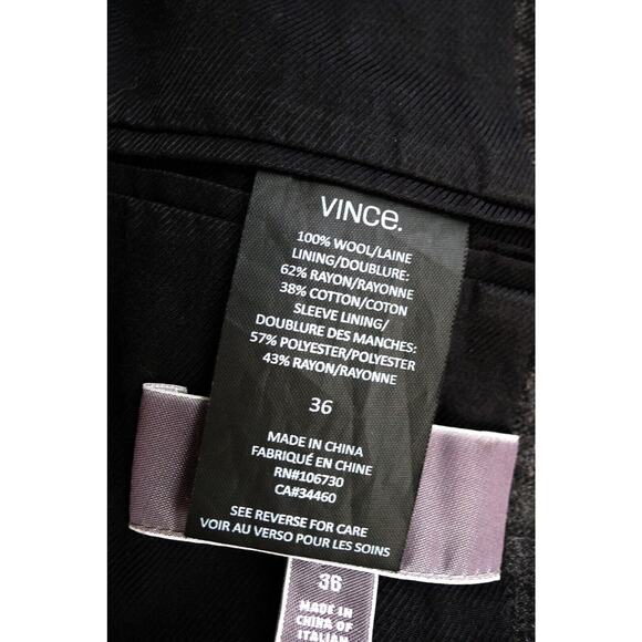 VINCE Plaid Italian Wool Felt Blazer Sport Coat Two Button Saks 36 $645 - Picture 8 of 9